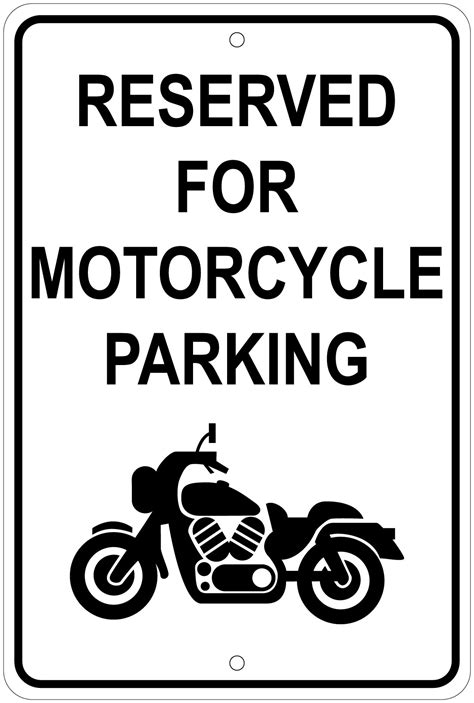 Reserved For Motorcycle Parking Notice 8x12 Aluminum Sign Ebay