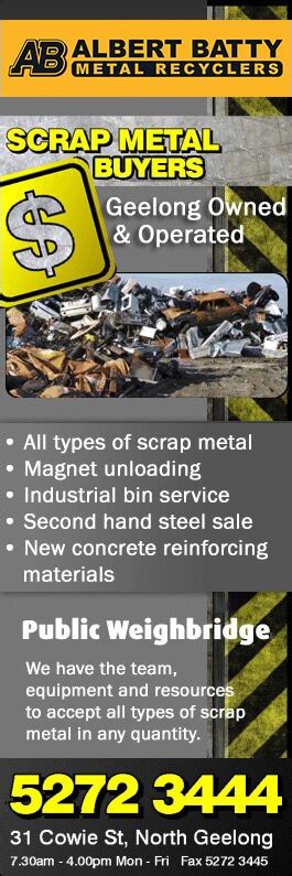 Albert Batty Metal Recyclers Scrap Metal Merchants Cowie St North Geelong Vic