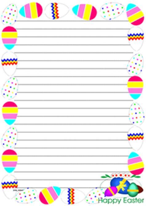 Kids will love to write on this and have fun too. Easter Themed Lined paper and Pageborders - Resources - TES