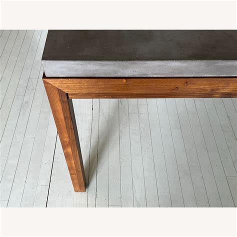 Crate And Barrel Concrete Top Table With Elm Base Aptdeco