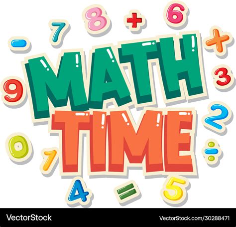 Poster Design With Word Math Time With Numbers In Vector Image