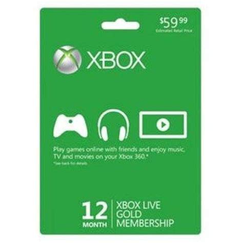 Microsoft Xbox Live 12 Month Gold Membership Physical Card
