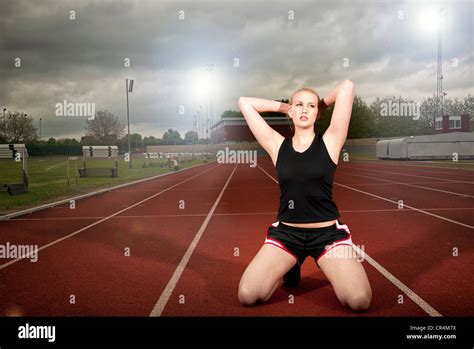 Woman On Knees After Losing Hi Res Stock Photography And Images Alamy