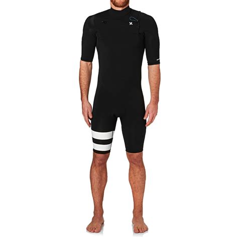 Hurley Fusion 2mm 2017 Chest Zip Short Sleeve Shorty Wetsuit Black