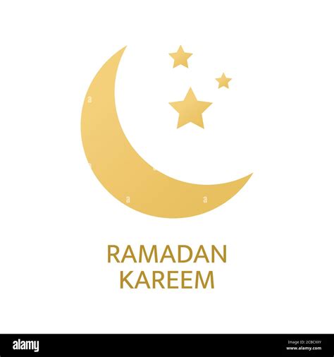 Ramadan Kareem Greeting Card Eid Mubarak Banner Golden Crescent And