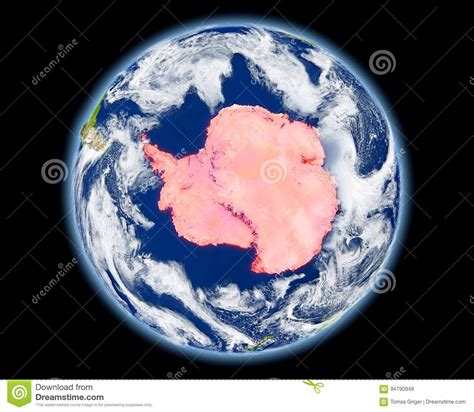 Antarctica In Red From Space Stock Illustration Illustration Of Globe