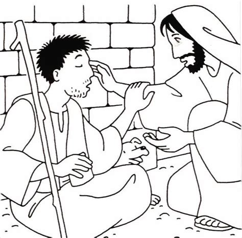 Printable Jesus Heals Coloring Page So The Man Went And Washed And