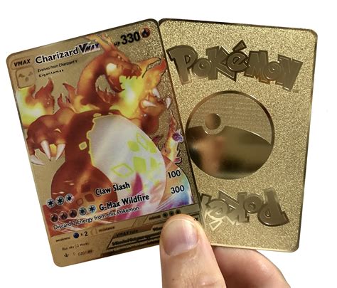Pokemon Gold Metal Charizard Vmax Gigantamax Card Lightandloveliness