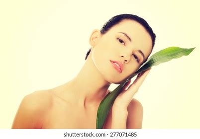 Portrait Nude Woman Green Leaf Stock Photo Shutterstock