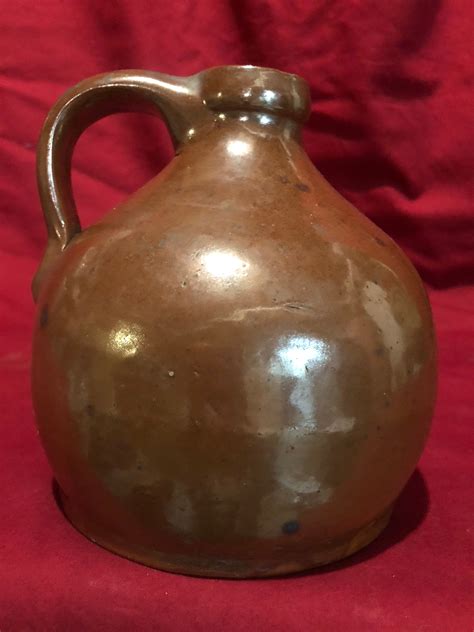 Antique Brown Glazed Stoneware Jug Circa 1800s
