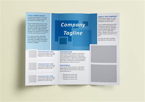 Modern Blue Informational Tri Fold Brochure Template Download Digital Art
