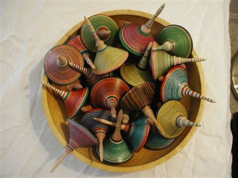 Wood Turned Spinning Tops Trompos Spinning Top Victorian Toys