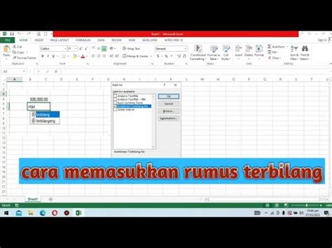Cara Memasukkan Rumus Terbilang Pada Excel Youtube