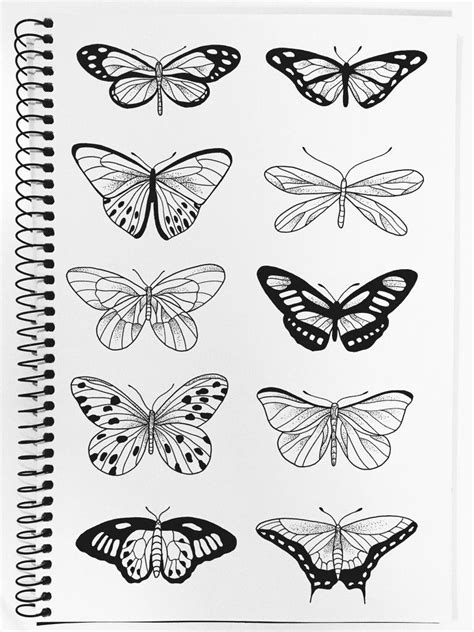 Desenho De Borboleta Realista Preto E Branco Katie Creative Item