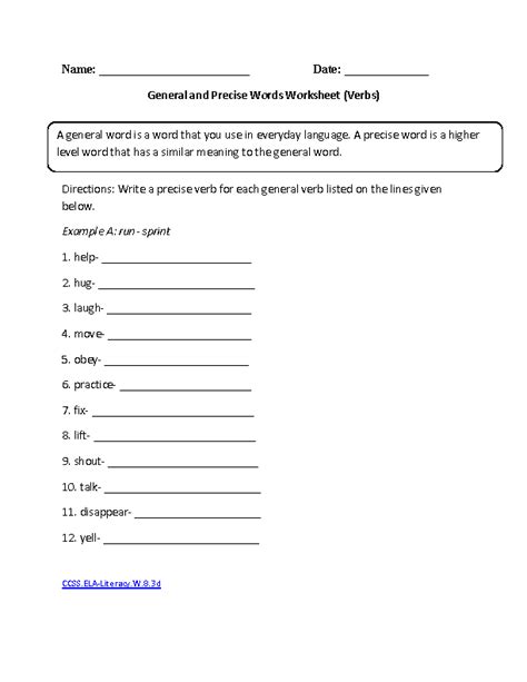 8th Grade Writing Worksheet