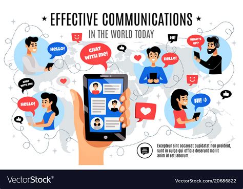 Dynamic Interactive Electronic Communication Vector Image