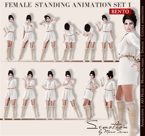 Second Life Marketplace Semotion Female Stands Set 1 10 Hq Bento