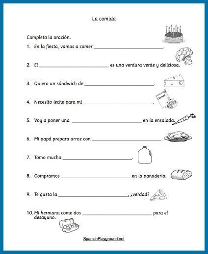 Free Printable Spanish Worksheets For Beginners