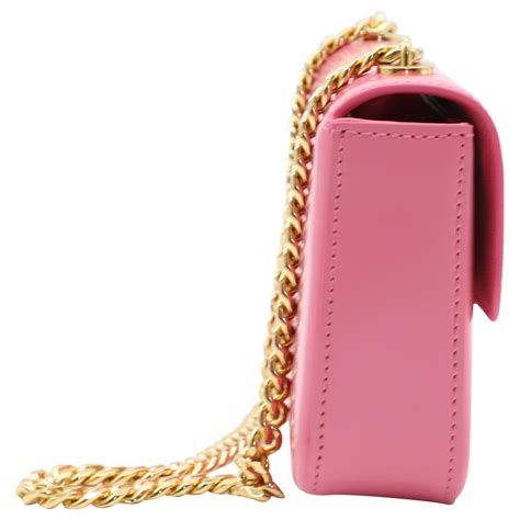 Céline Celine Chain Shoulder Bag Triomphe In Pink Calf Leather Leather