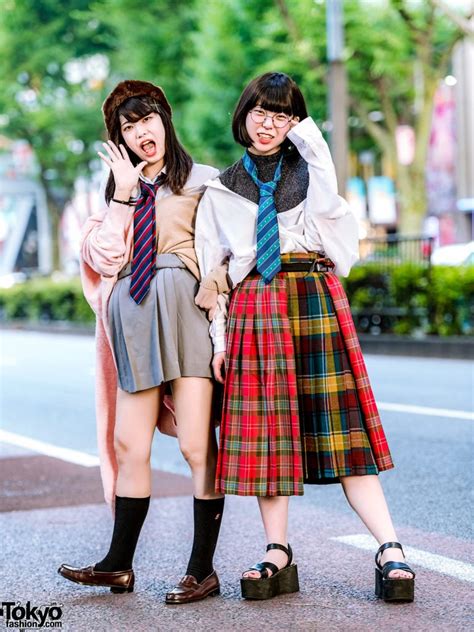 Japanese School Uniform Inspired Harajuku Street Styles w/ Neck Ties