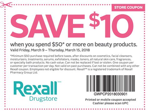 Rexall Drugstore Pharma Plus Canada Beauty Coupons Save 10 When You