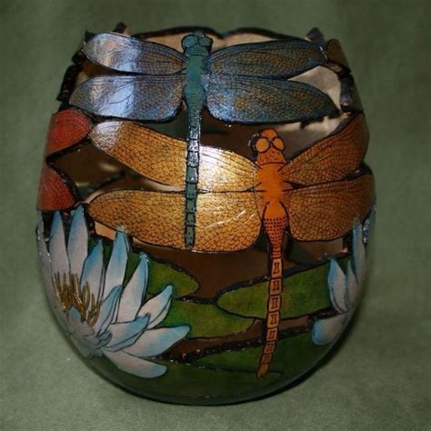 Dragonfly Painted Gourd Painted Gourds Gourds Gourds Crafts