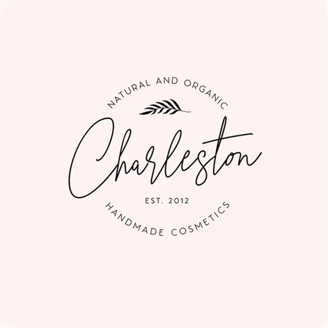 Charleston Cosmetics Handwritten Typography Logo Design Template