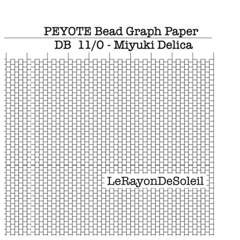 110 Peyote Miyuki Delica Bead Graph Paper Db 110 Peyote Etsy