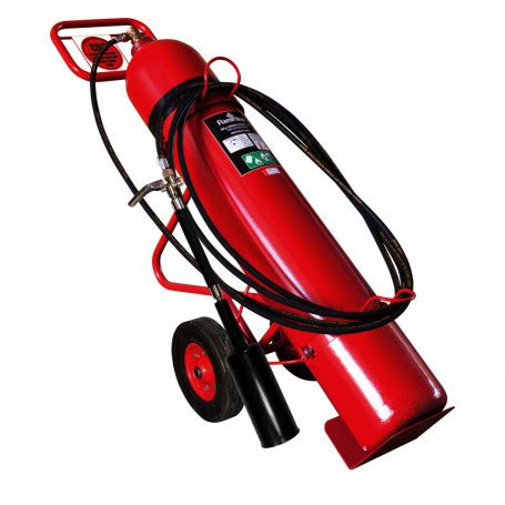 How does a fire extinguisher work? FLAMESTOP 45KG CO2 Mobile Extinguisher
