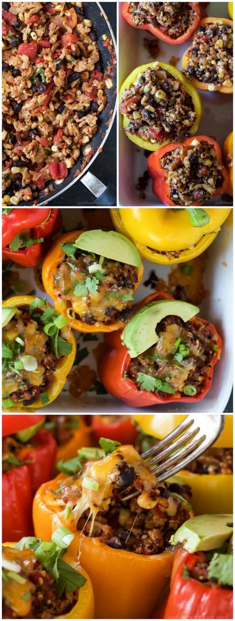 Southwestern Turkey Quinoa Stuffed Peppers Filled With Loads Of Protein