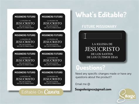 Printable Lds Missionary Name Tag Template