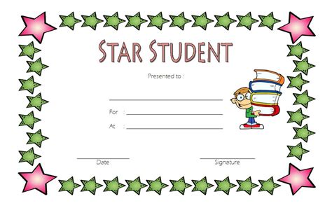 Star Student Certificate Template 4 Paddle Templates