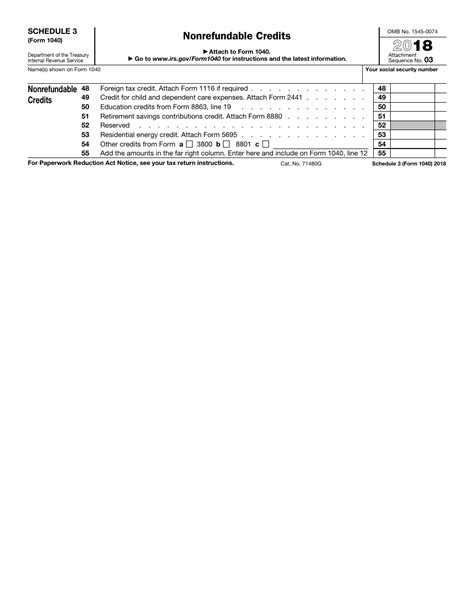 Irs Form 1040 Schedule 3 2018 Fill Out Sign Online And Download