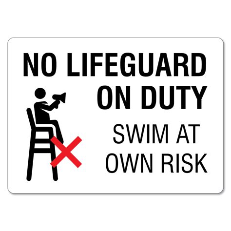 Warning No Lifeguard On Duty Swim At Own Risk Sign The Signmaker