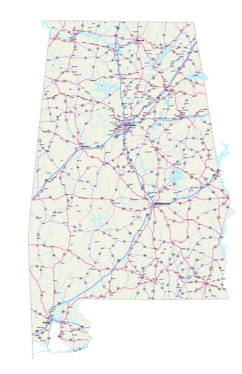 Alabama State Road Map Afputra With Printable Alabama Road Map