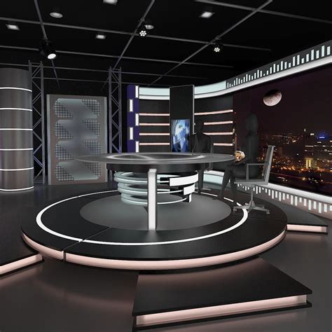 Virtual Tv Studio News Set 11 3d Model Tv Set Design Virtual Tv