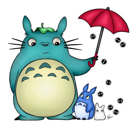 Totoro Umbrella Colored By Valkyrie131 On Deviantart