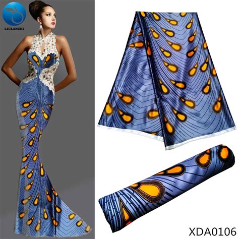 Liulanzhi Silver Gray African Silk Wax Fabrics Ankara Prints Imitated Silk Wax Fabricc Hot Sales