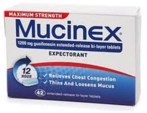 Mucinex 12 Hour Expectorant Tablets Maximum Strength 42 Tablets Pack Of 4