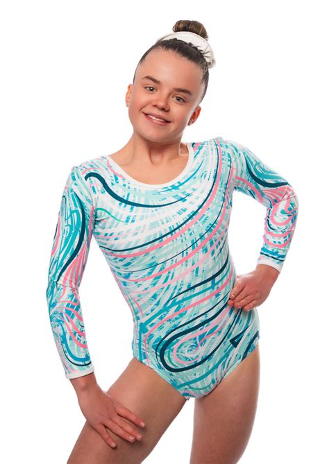 Wild Marble Long Sleeve Girls Gymnastics Leotard Velocity Pro Sport