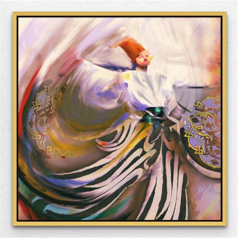 Sufi Art Rumi Whirling Dervish Painting Painting Wall Art Canvas