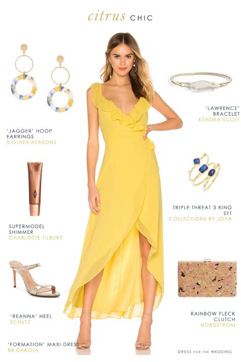 Flutter sleeve georgette wrap bridesmaid dress. Yellow Wrap Maxi Dress to Wear to Spring and Summer ...