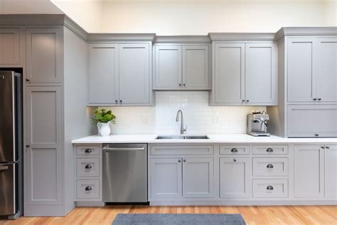 Shaker Style Kitchen Cabinets In Benjamin Moore Galveston Gray Shaker