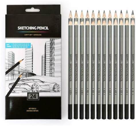 Drawing Pencils Set 24 Piece Sketching 9h To 14b For Beginners Artist
