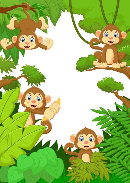 Monkey Hanging From Tree Illustrations Royalty Free