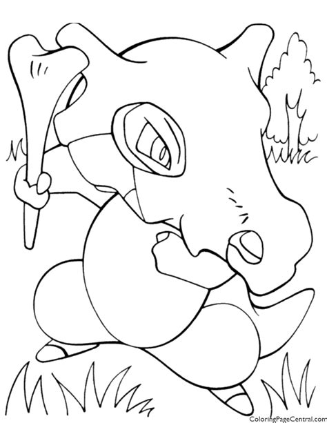 All images found here are believed to be in the public domain. Pokemon - Cubone Coloring Page 01 | Coloring Page Central