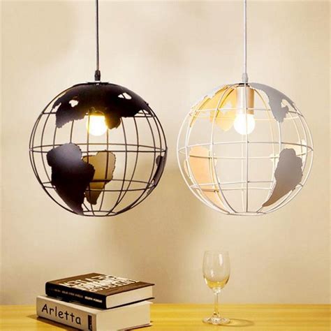 Modern Nordic World Globe Hanging Light Vintage Pendant Lighting