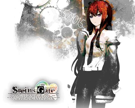 Redhead Steinsgate Makise Kurisu Anime Girls Anime Tie Numbers White Background