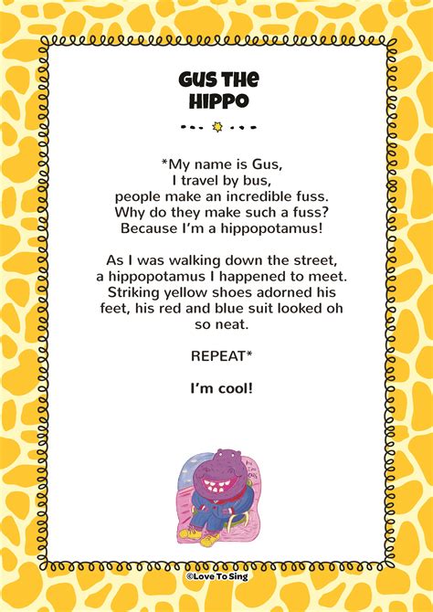 gus  hippo kids song  video song lyrics activities