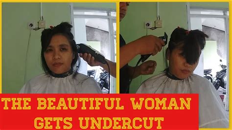 Wanita Potong Rambut Undercut The Woman Gets Undercut Ya300120 Woman Haircut Youtube